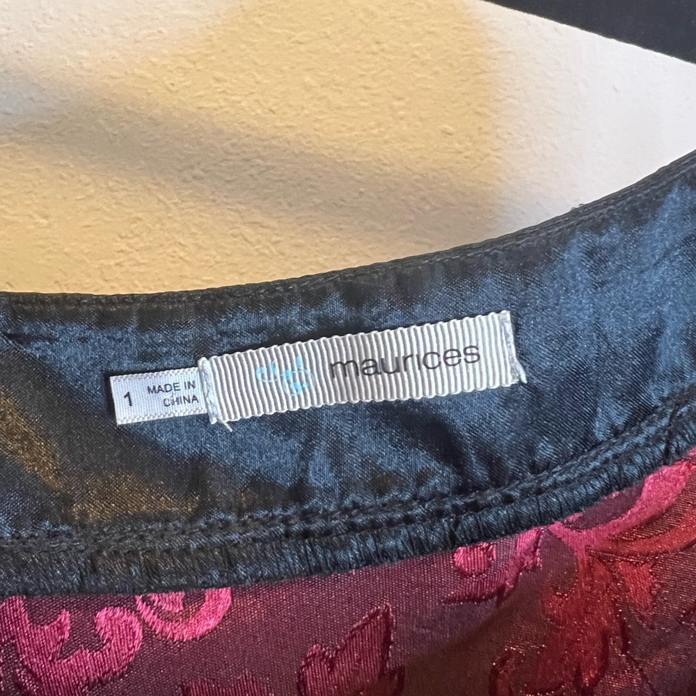 Maurices Black and Red Floral Top